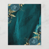 Budget Blauwgroen Blauw Goud Bloemen Huwelijksuitn (Achterkant)