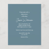 Budget Blauwgroen Blauw Minimalistisch Baby shower (Voorkant)