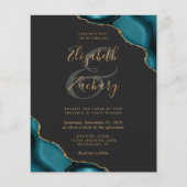 Budget Blauwgroen Blauwe Agaat Hoeken Dark Wedding (Voorkant)