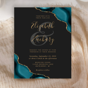 Budget Blauwgroen Blauwe Agaat Hoeken Dark Wedding