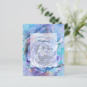 BUDGET Blauwgroen blauwe hades bruiloft uitnodigen (Staand voorkant)