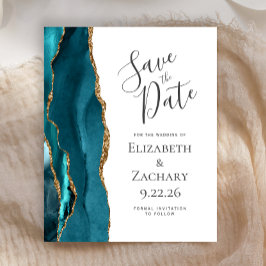 Budget Blauwgroen Blue Gold Agaat Save the Date