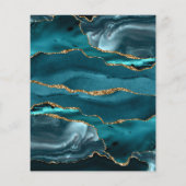 Budget Blauwgroen Blue Gold Agate Baby shower Uitn (Achterkant)