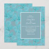 Budget Blauwgroen Blue Waterverf Design Wedding In Kaart (Voorkant / Achterkant)