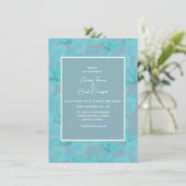 Budget Blauwgroen Blue Waterverf Design Wedding In Kaart (Staand voorkant)