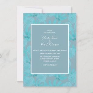 Budget Blauwgroen Blue Waterverf Design Wedding In Kaart