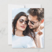 Budget Blauwgroen Florals FotoEngagement Party nod (Achterkant)