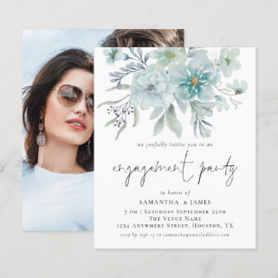 Budget Blauwgroen Florals FotoEngagement Party nod