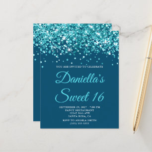 Budget Blauwgroen Glitter Ocean Blue Sweet 16 Uitn