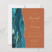 Budget Blauwgroen Gold Agaat Burnt Sinaasappel Roe (Voorkant)