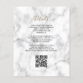 Budget Blauwgroen Gold Agate Marmeren QR Code Huwe (Achterkant)