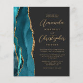 Budget Blauwgroen Gold Agate Slate Weddenschap (Voorkant)