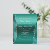 Budget Blauwgroen Gold Corporate Party-uitnodiging (Staand voorkant)