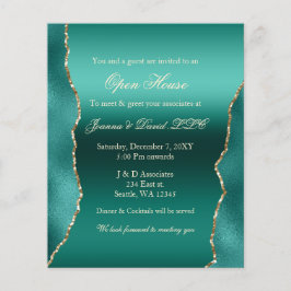 Budget Blauwgroen Gold Corporate Party-uitnodiging