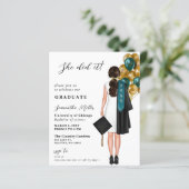 Budget Blauwgroen gouden foto Ze deed het Afstuder (Staand voorkant)