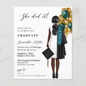 Budget Blauwgroen gouden foto Ze deed het Afstuder (Voorkant)