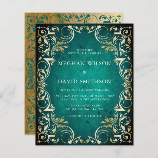 Budget Blauwgroen goudweddenschap (Voorkant / Achterkant)