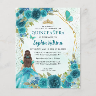 Budget Blauwgroen Green Gold Floral Princess Quinc