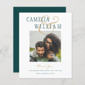 BUDGET Blauwgroen groene bruiloft FOTO Dank u (Voorkant / Achterkant)