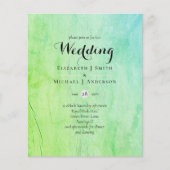 BUDGET Blauwgroen groene bruiloft uitnodigen (Voorkant)