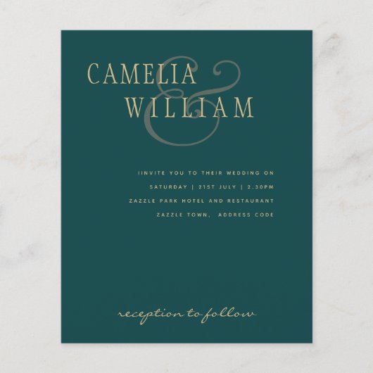 BUDGET Blauwgroen groene gouden bruidbruinbruidjes (Voorkant)