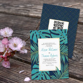 BUDGET blauwgroen marine QR code verlaat trouwuitn