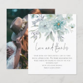 Budget Blauwgroen Mist Florals Foto Love Bedankt W (Voorkant / Achterkant)