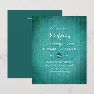 BUDGET Blauwgroen Mystique Wedding Invite