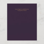 BUDGET Blauwgroen Paars goudhageweddenschap uitnod (Achterkant)