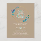 BUDGET Blauwgroen Paarse goudweddenschappen (Voorkant)