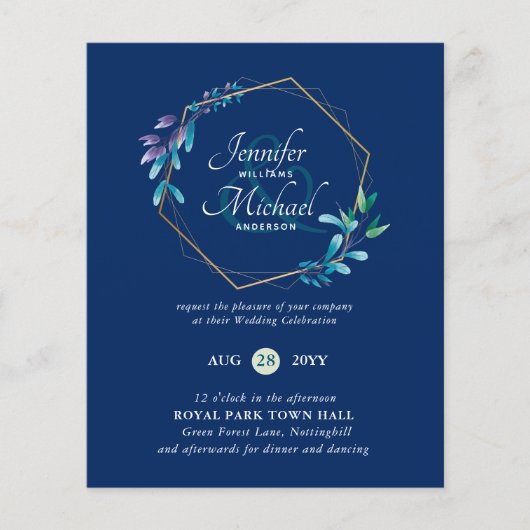 BUDGET Blauwgroen Paarse goudweddenschappen (Voorkant)