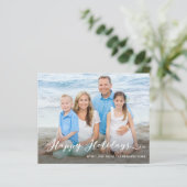 Budget Blauwgroen Prettige feestdagen Handgeschrev (Staand voorkant)