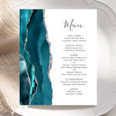Budget Blauwgroen Silver Agate Wedding Menu