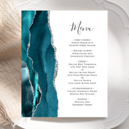 Budget Blauwgroen Silver Agate Wedding Menu