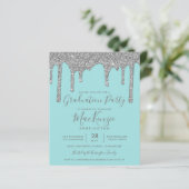 BUDGET Blauwgroen Silver Glitter Drift Graduparty (Staand voorkant)