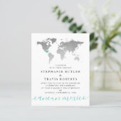 Budget Blauwgroen Silver Map Destination Wedding I (Staand voorkant)