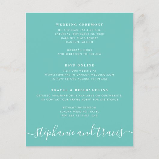 Budget Blauwgroen Silver Map Destination Wedding I (Achterkant)