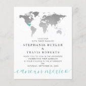 Budget Blauwgroen Silver Map Destination Wedding I (Voorkant)