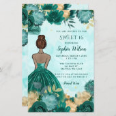 Budget Blauwgroen Turquoise Gold Princess Sweet 16 (Voorkant / Achterkant)