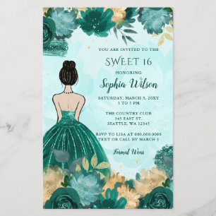 Budget Blauwgroen Turquoise Gold Princess Sweet 16