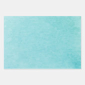 BUDGET Blauwgroen Waterverf Beach Ocean Wedding Inpakpapier Vel (Voorkant)