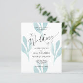 Budget Blauwgroen Waterverf Foliage Weddenschap (Staand voorkant)