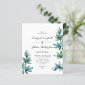Budget Blauwgroen Waterverf Foliage Weddenschap (Staand voorkant)