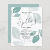 Budget Blauwgroen Waterverf Foliage Weddenschap (Voorkant / Achterkant)