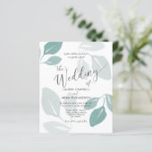 Budget Blauwgroen Waterverf Foliage Weddenschap (Staand voorkant)