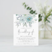 Budget Blauwgroen Zee Mist QR Florals Weddenschap (Staand voorkant)