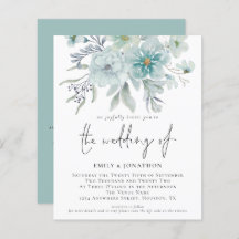 Budget Blauwgroen Zee Mist QR Florals Weddenschap