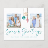 Budget Blauwgroen Zeeen en Greetings Shell Holiday (Voorkant)