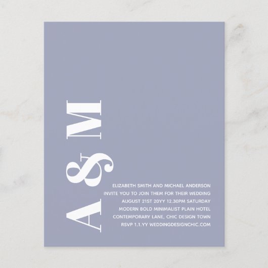 BUDGET BLD Typography Weddenschap Invite minimalis Flyer (Voorkant)