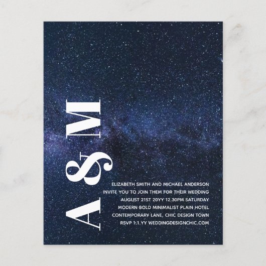 BUDGET BLD Typography Weddenschap Invite minimalis Flyer (Voorkant)